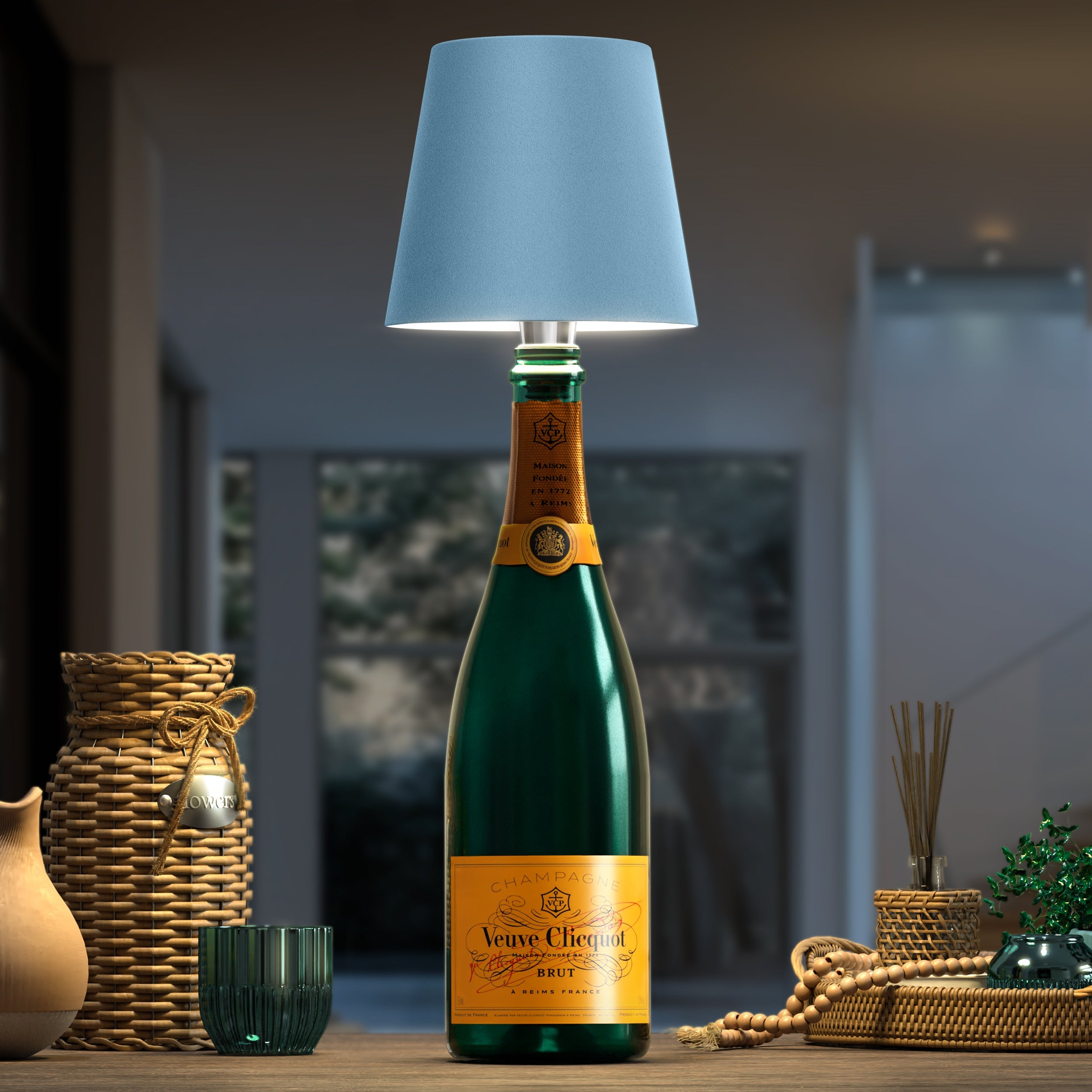 Elegant Wine Bottle Stopper Lamp with Soft LED Glow