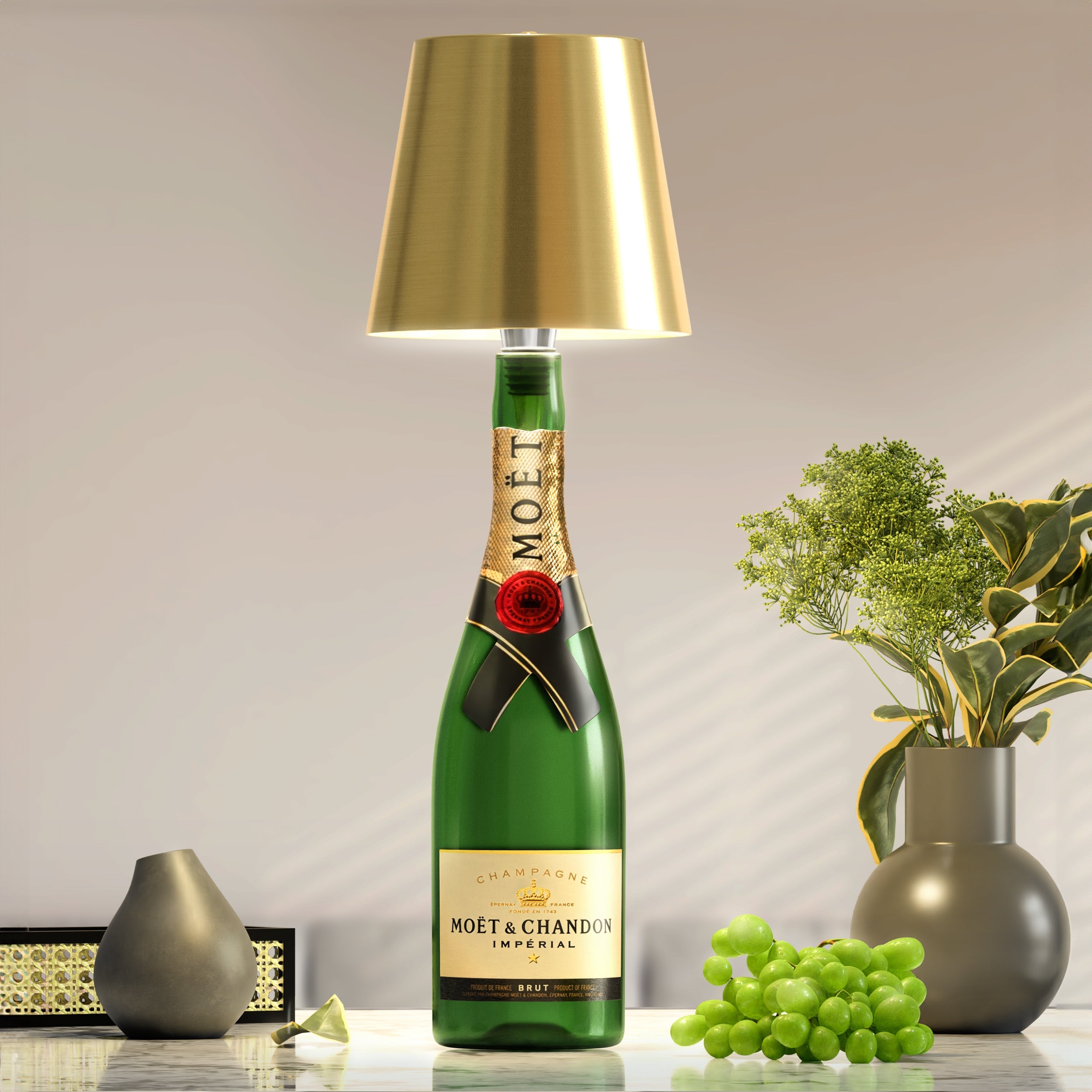 Elegant Wine Bottle Stopper Lamp with Soft LED Glow