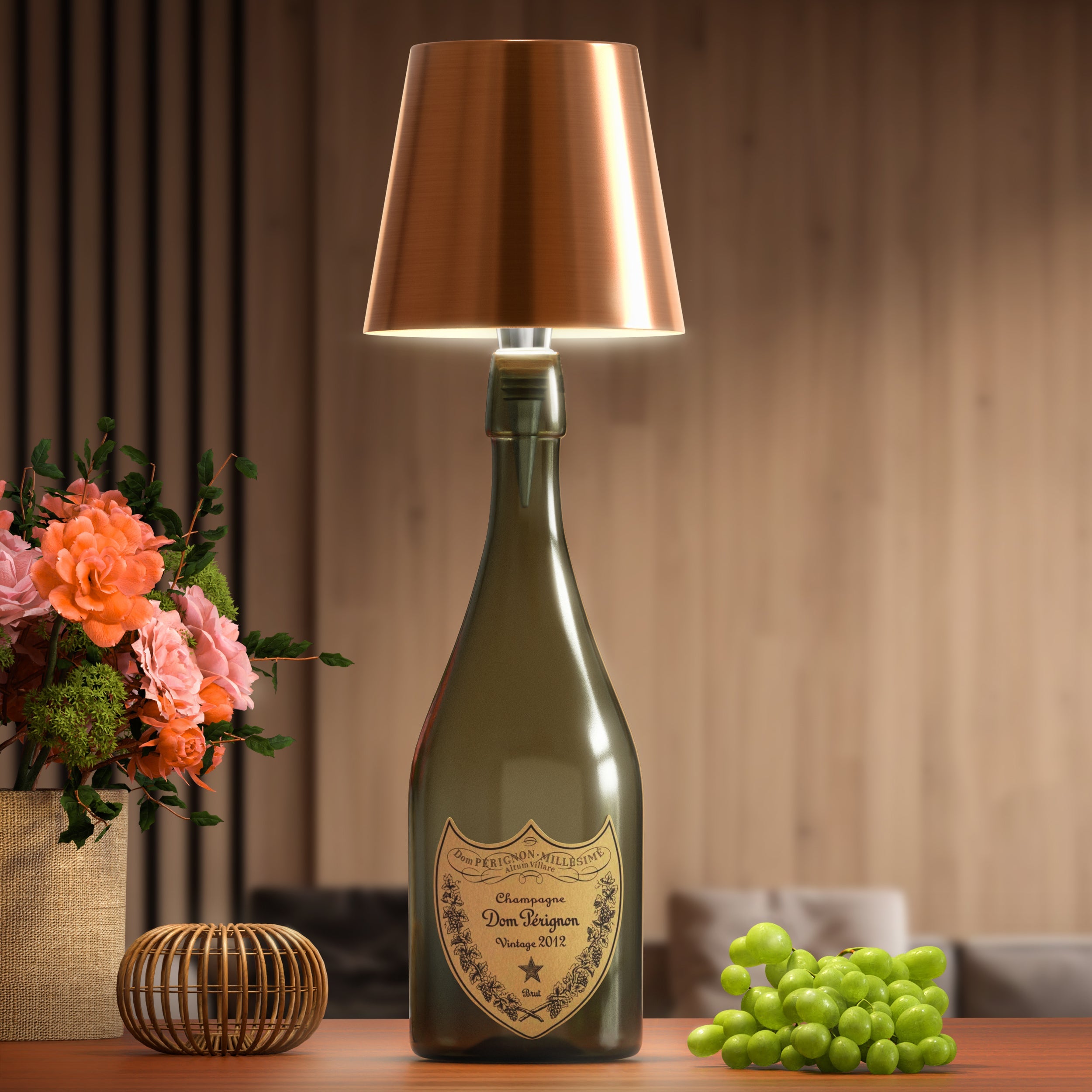 Elegant Wine Bottle Stopper Lamp with Soft LED Glow