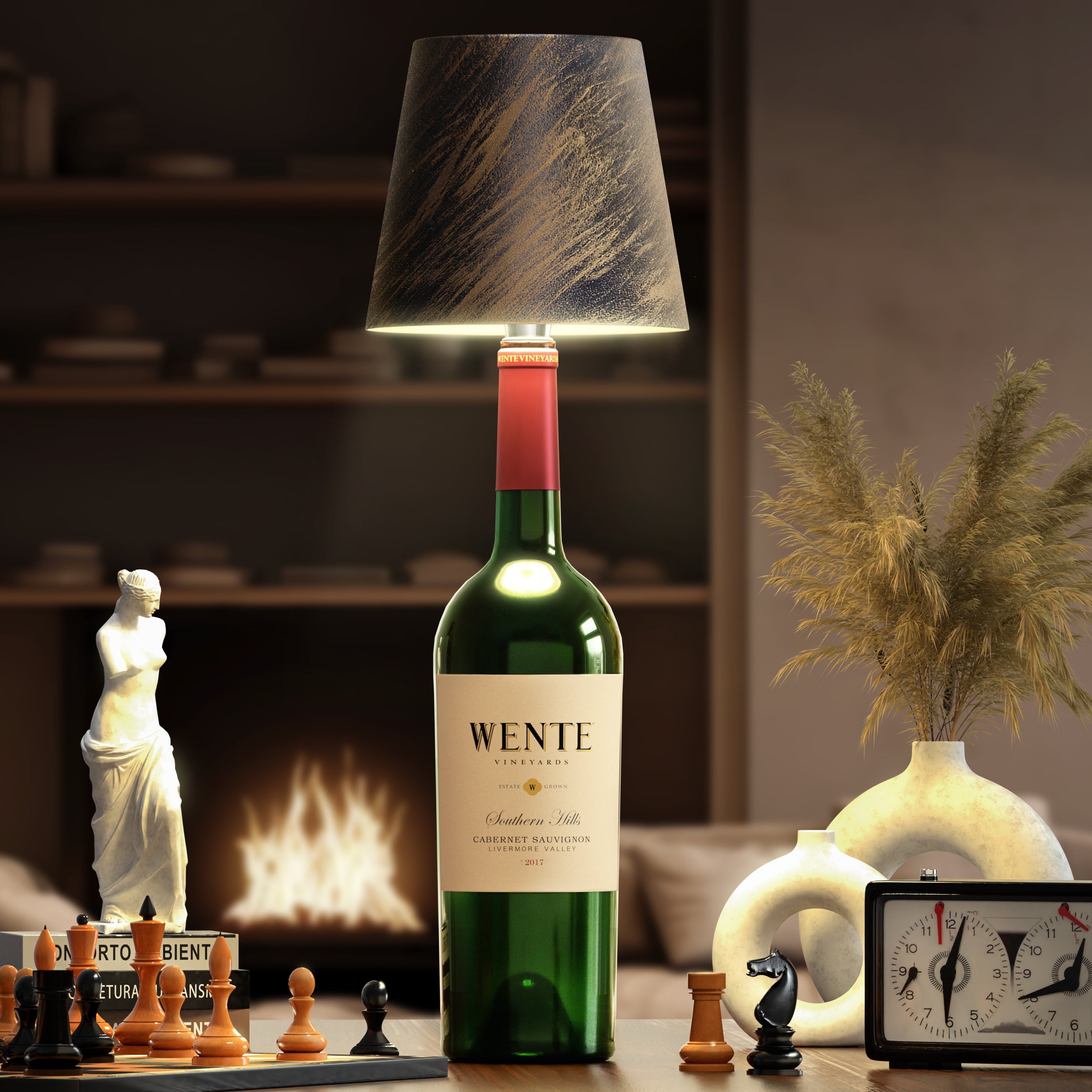 Elegant Wine Bottle Stopper Lamp with Soft LED Glow