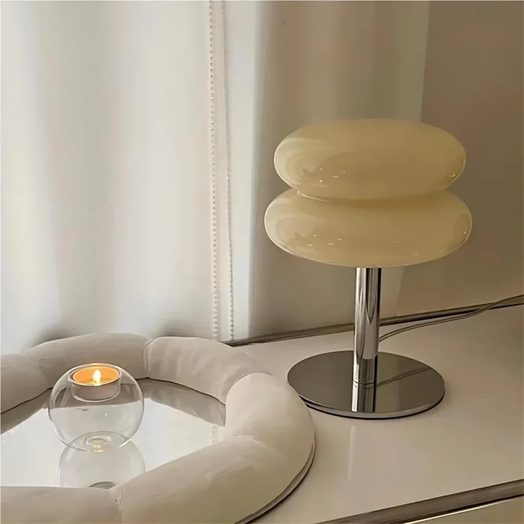 Modern Bubble Table Lamp – Retro-Inspired Glass & Metal Accent Light