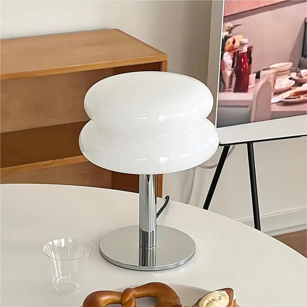 Modern Bubble Table Lamp – Retro-Inspired Glass & Metal Accent Light