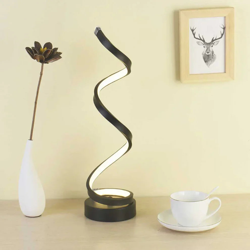 Modern Spiral LED Table Lamp – Dimmable Artistic Desk Light