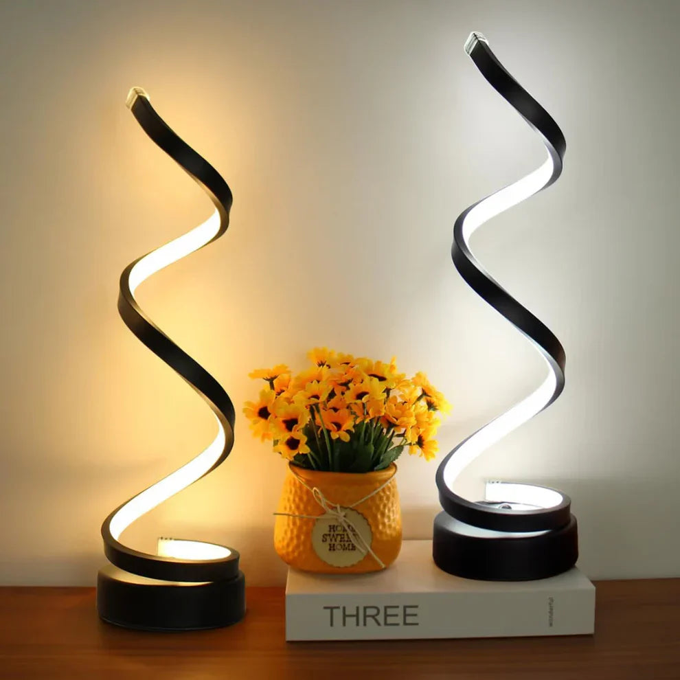 Modern Spiral LED Table Lamp – Dimmable Artistic Desk Light