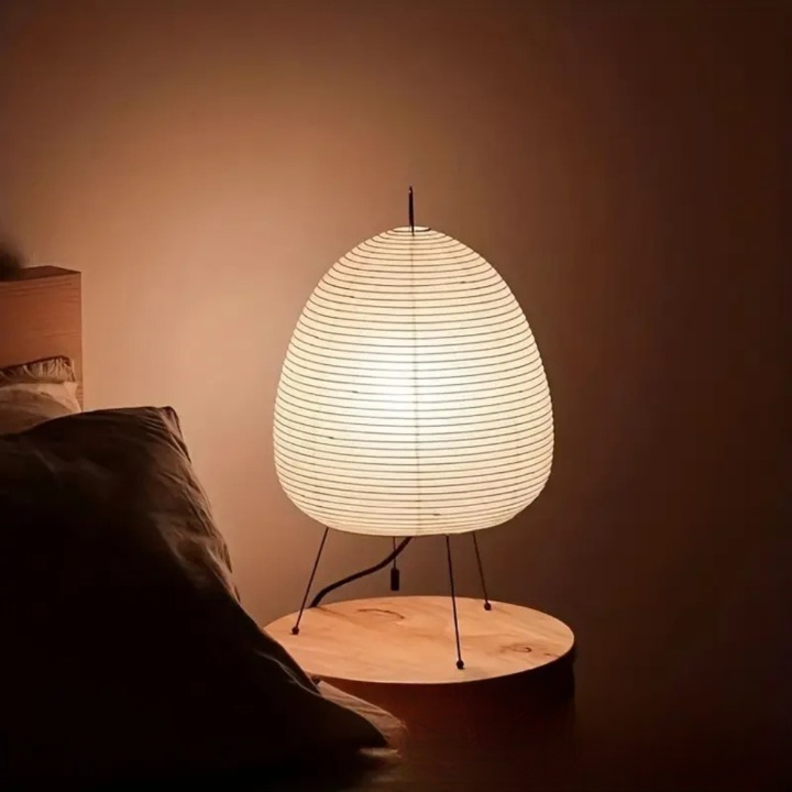 Zen Glow Tripod Lantern Table Lamp – Japanese-Inspired Ambient Light