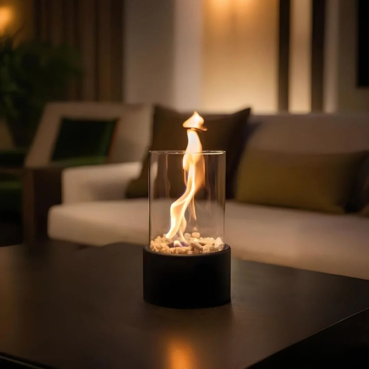 Modern Tabletop Glass Fire Pit | Elegant Bio Ethanol Fireplace