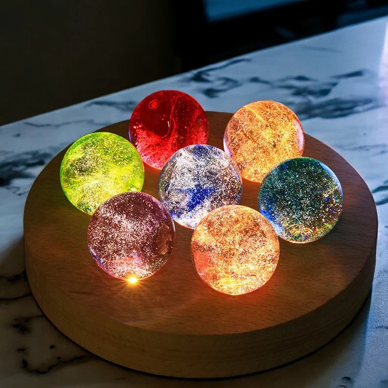 Solar System Crystal Ball LED Lamp